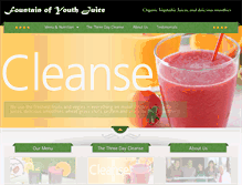 Tablet Screenshot of fountainofyouthjuices.com